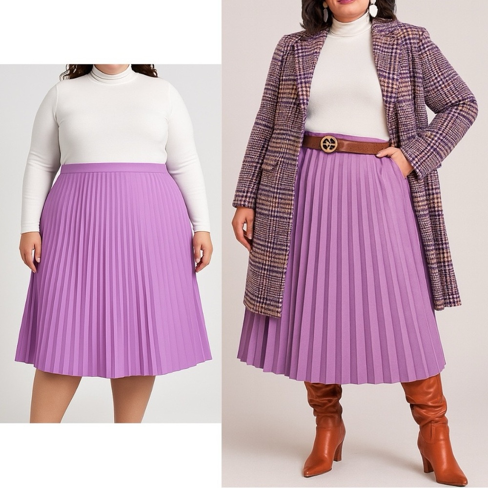 J. Crew Lavender Pleated A-Line Skirt